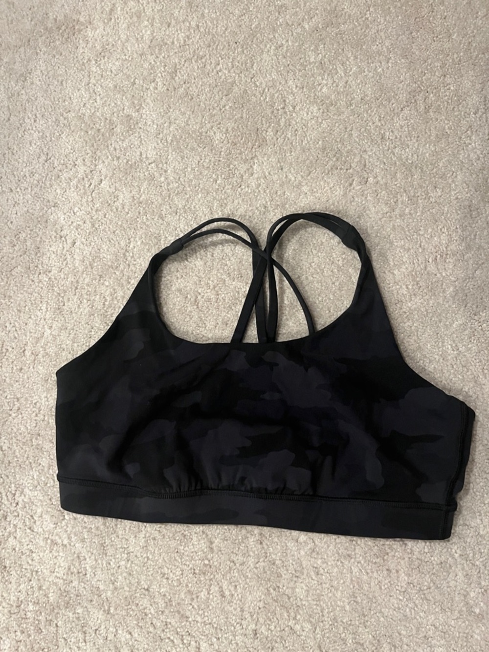 Lululemon Strappy Back Camouflage Sports Bra - Black